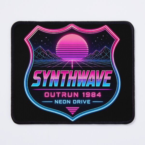 Item preview, Synthwave Outrun 1984 Neon Drive Shield Sign designed and sold by ZenRave Designs.