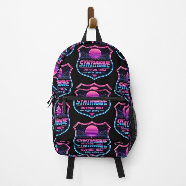 Item preview, Synthwave Outrun 1984 Neon Drive Shield Sign designed and sold by ZenRave Designs.