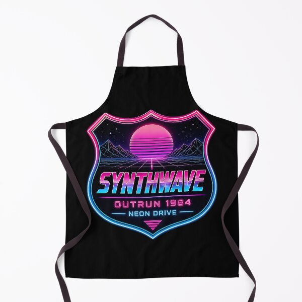 Item preview, Synthwave Outrun 1984 Neon Drive Shield Sign designed and sold by ZenRave Designs.