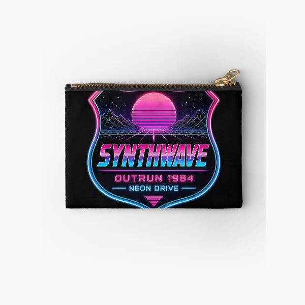 Item preview, Synthwave Outrun 1984 Neon Drive Shield Sign designed and sold by  ZenRave Designs.