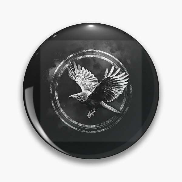 Item preview, Flying Raven in Distressed Gothic Circle designed and sold by inkoutninja.
