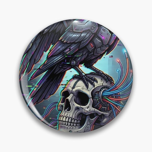 Item preview, Biomechanical Cyber Raven Skull Techwear designed and sold by Patryk9696.