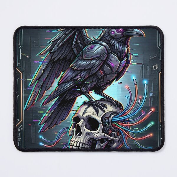 Item preview, Biomechanical Cyber Raven Skull Techwear designed and sold by Patryk9696.