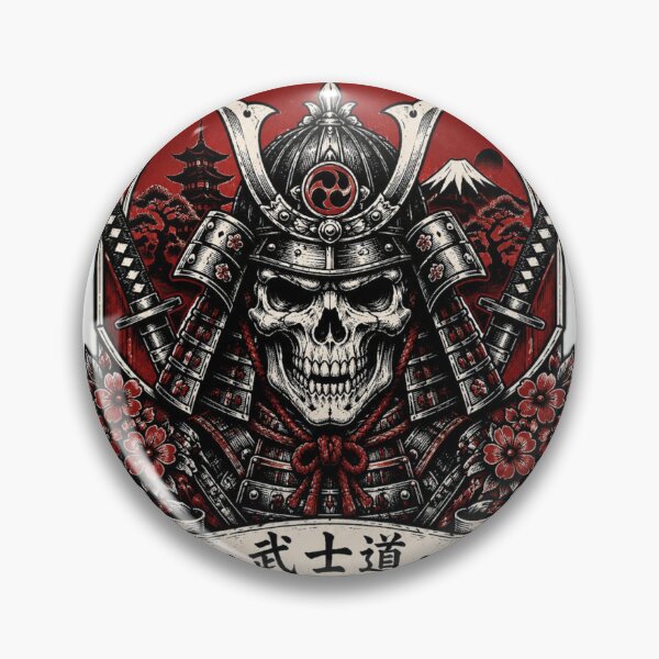 Item preview, Art - Skull Adorned with Samurai Helmet, Warrior Symbolism and Japanese Aesthetics designed and sold by AnimeShin.