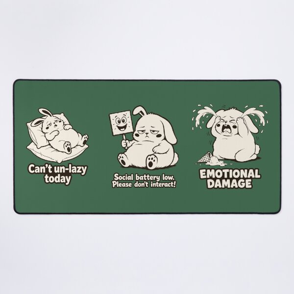Item preview, Funny Bunny Sticker Pack — Social Battery & Emotional Damage — Cute Introvert Sheet designed and sold by MalisoStickers.