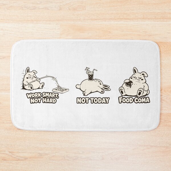 Item preview, Lazy Lifestyle Bunny Sticker Pack. Funny Food Coma & Work Smart Sheet designed and sold by MalisoStickers.