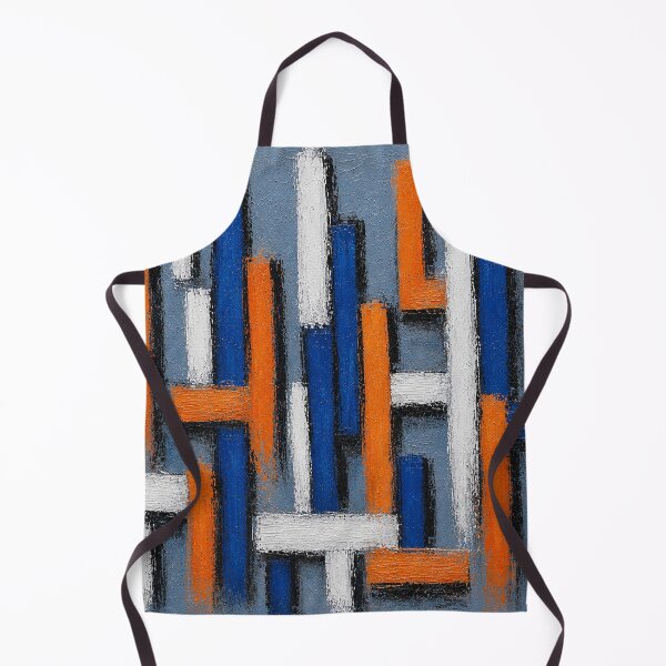 Aperçu de l'œuvre Abstract Terracotta and Blue Geometric Impasto Wall Art créée et vendue par Ingorgia Studio.