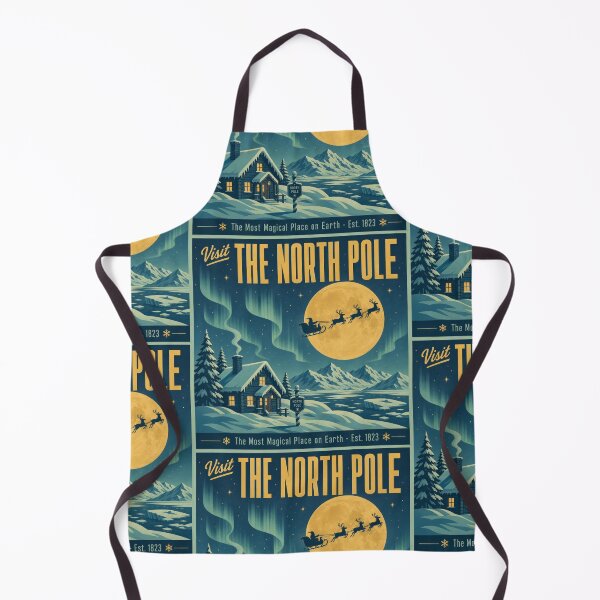 Item preview, Vintage Visit The North Pole Christmas Travel Poster designed and sold by NSB-Design.
