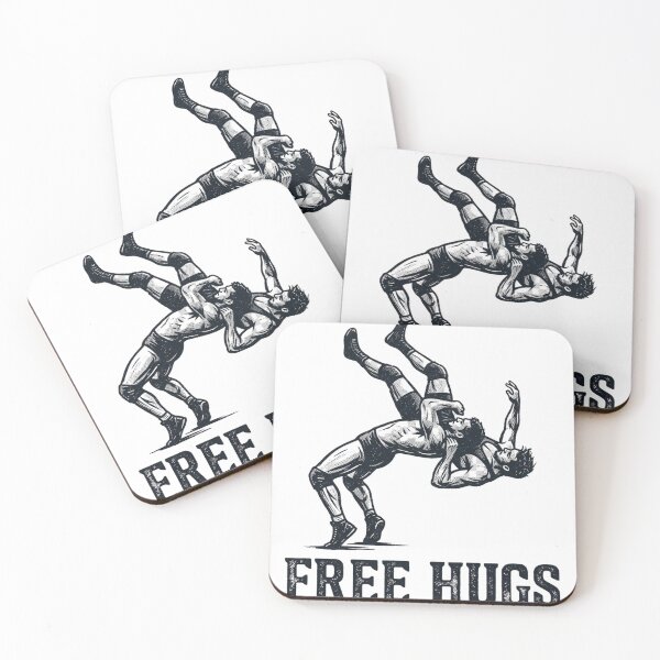 Item preview, Free Hugs Vintage Wrestling Suplex Funny Combat Sports Irony designed and sold by raedattia.