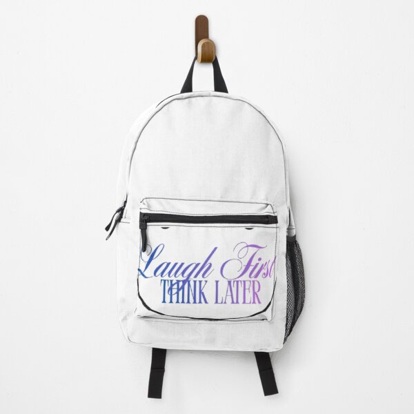 Item preview, Laugh First Think Later – Smiley Face Minimal Quote T‑Shirt Design designed and sold by EdgeSphere.