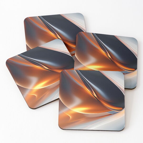 Item preview, Liquid Amber Gold Metallic Chrome Abstract Waves designed and sold by LYAN-STORE.