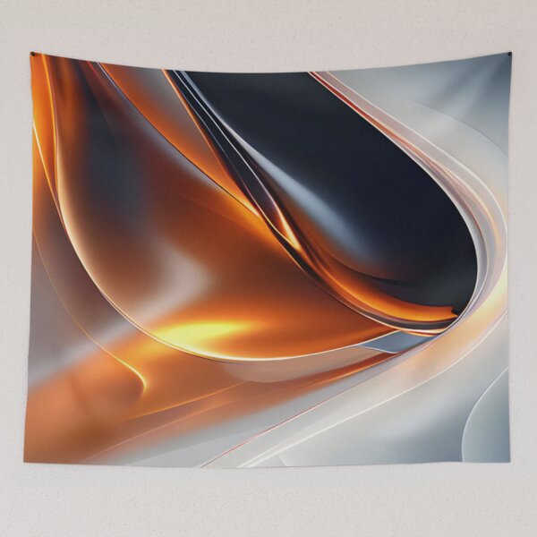 Item preview, Liquid Amber Gold Metallic Chrome Abstract Waves designed and sold by LYAN-STORE.