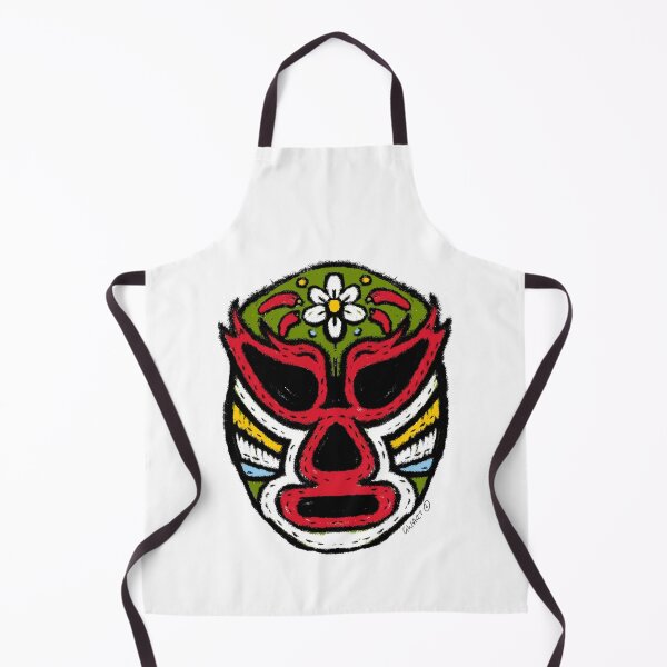 Item preview, La Flor De Fuego – The Fire Flower – Lucha Mask No. 08 | Original Graphic Folk Art by GWART designed and sold by GWARTGB.