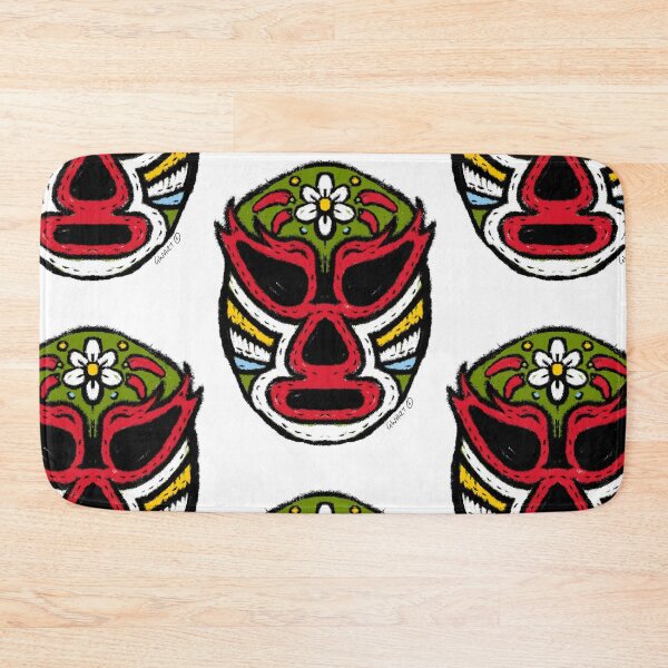 Item preview, La Flor De Fuego – The Fire Flower – Lucha Mask No. 08 | Original Graphic Folk Art by GWART designed and sold by GWARTGB.