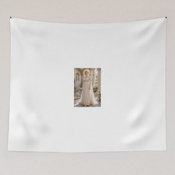 Item preview, Serene woman in golden gown by garden pond designed and sold by CathryneDelamort.