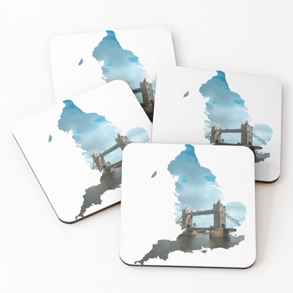 Artikelvorschau, Tower Bridge London Skyline England Karte Silhouette 2 entworfen und verkauft von Maroan93.