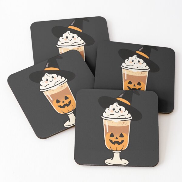 Item preview, Cute Halloween Pumpkin Latte with Witch Hat Kawaii Sticke designed and sold by OksArtStudio.