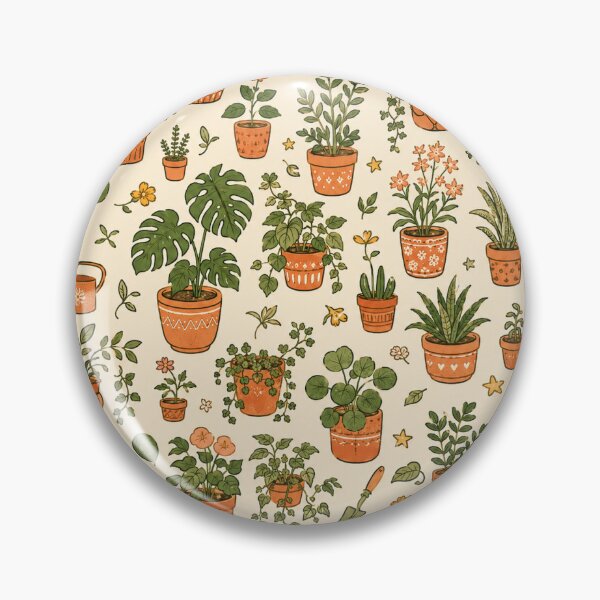 Item preview, Hand-Drawn Houseplants and Terracotta Pots Pattern designed and sold by Bakes Designs.