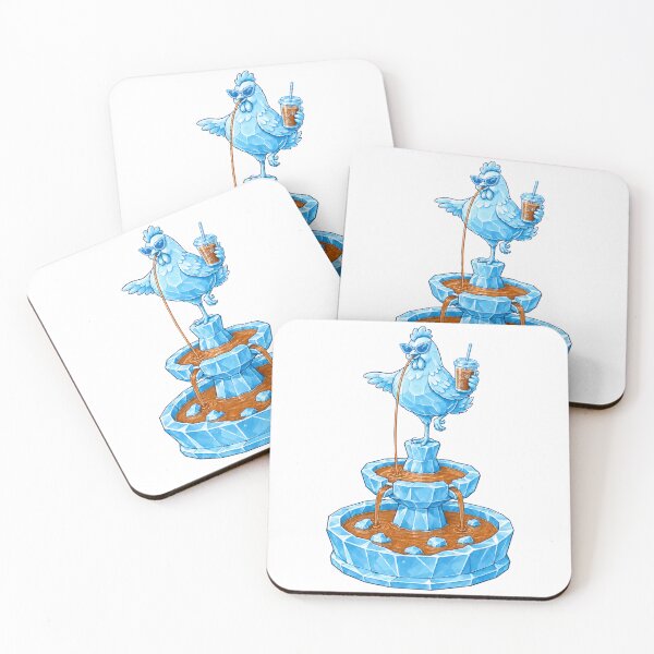 Item preview, Iced Coffee Hen Fountain Cool Sunglasses Illustration designed and sold by GibasVisuals.
