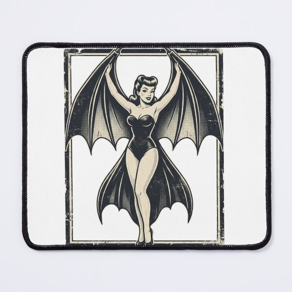 Item preview, Vintage Vampire Bat Pin Up Girl Gothic Retro Horror designed and sold by raedattia.