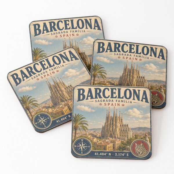 Item preview, Barcelona Sagrada Familia Vintage Travel Sticker  designed and sold by naturalsurvival.