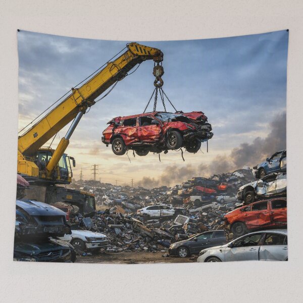 Item preview, Car lifted from a sea of scrap metal designed and sold by Sigtrix.