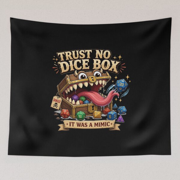 Item preview, Trust No Dice Box It Was A Mimic - Funny D&D RPG Design designed and sold by BadhbhLoot.