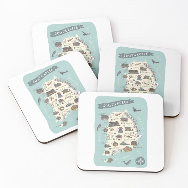 Item preview, Map of South Korea - Teal designed and sold by Those Pencil Shavings.