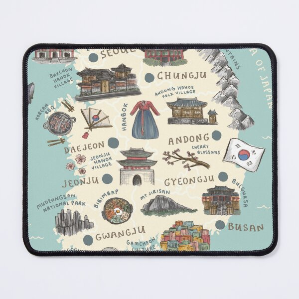 Item preview, Map of South Korea - Teal designed and sold by Those Pencil Shavings.