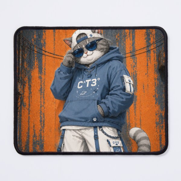 Item preview, Grey Cat Next Gen Streetwear Urban Hoodie Cat designed and sold by Mindworx21.