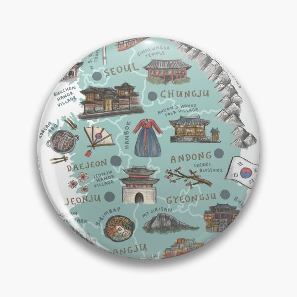 Item preview, Map of South Korea - Teal designed and sold by Those Pencil Shavings.