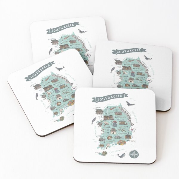 Item preview, Map of South Korea - Teal designed and sold by Those Pencil Shavings.