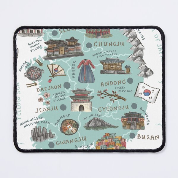 Item preview, Map of South Korea - Teal designed and sold by Those Pencil Shavings.