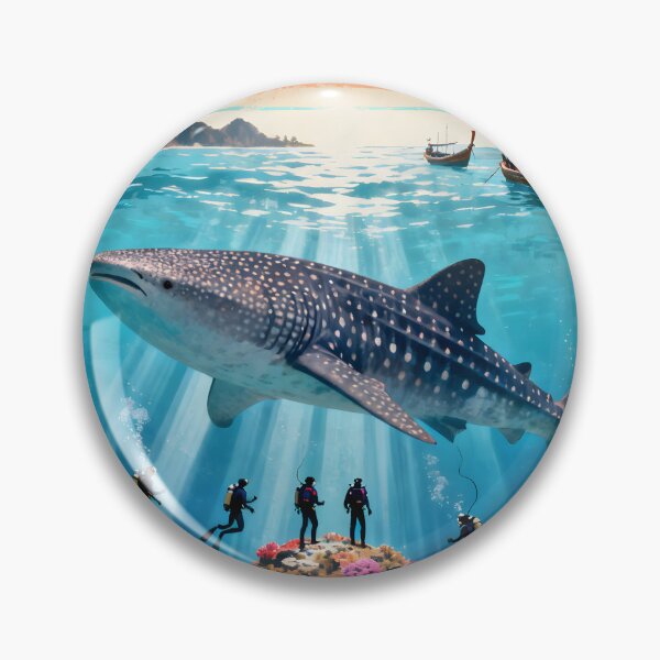 Item preview, Richelieu Rock Whale Shark Kingdom Vintage Travel Poster – Surin Islands Thailand designed and sold by Spirit of Siam.