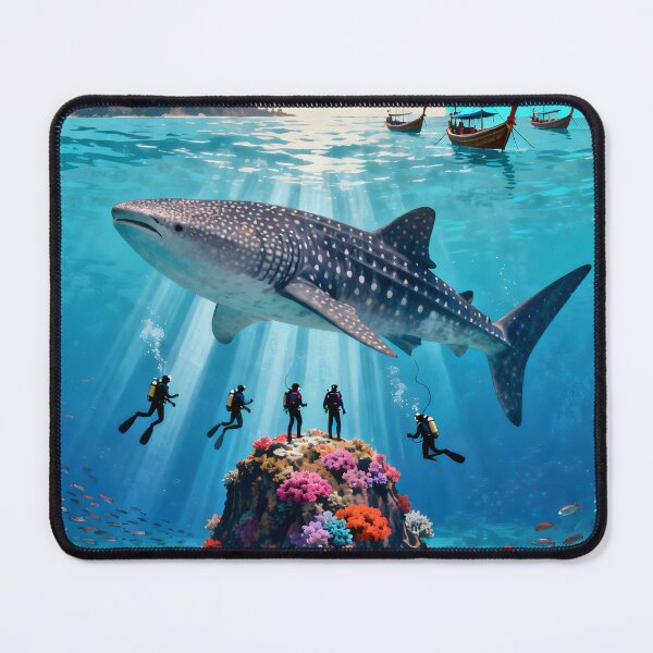 Item preview, Richelieu Rock Whale Shark Kingdom Vintage Travel Poster – Surin Islands Thailand designed and sold by Spirit of Siam.