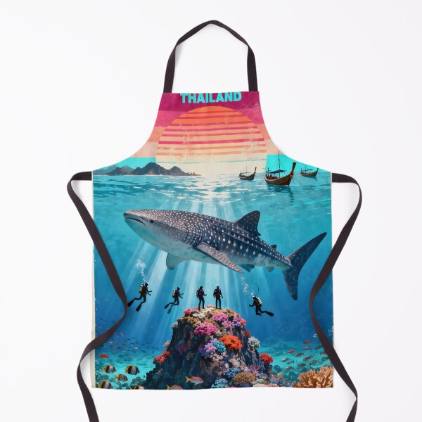 Item preview, Richelieu Rock Whale Shark Kingdom Vintage Travel Poster – Surin Islands Thailand designed and sold by Spirit of Siam.