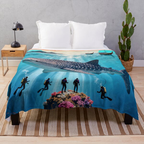 Item preview, Richelieu Rock Whale Shark Kingdom Vintage Travel Poster – Surin Islands Thailand designed and sold by Spirit of Siam.