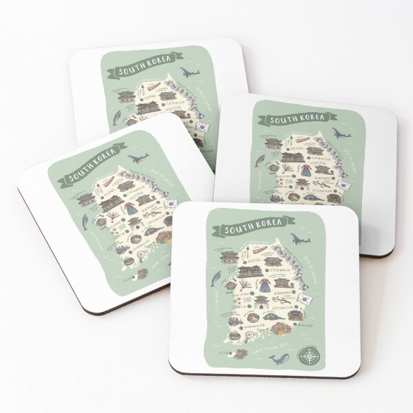 Item preview, Map of South Korea - Green designed and sold by Those Pencil Shavings.