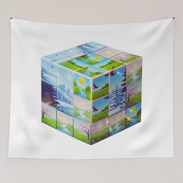 Item preview, Seasonal Nature Cube Landscape designed and sold by GabeMountainArt.