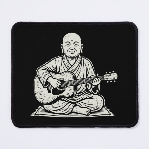 Item preview, Meditating Buddha Playing Acoustic Guitar Vintage Zen Music designed and sold by raedattia.