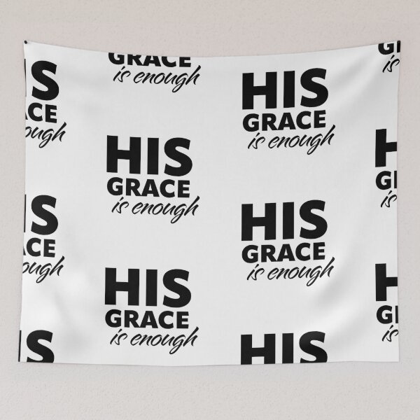 Item preview, His Grace Is Enough – Christian Faith Typography T-Shirt Design designed and sold by CrossCrafted.