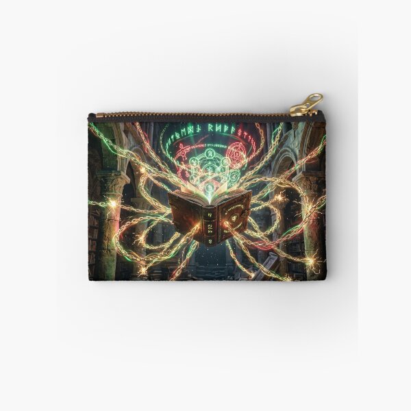 Item preview, Floating Magical Grimoire Cosmic Runic Holograms Fantasy Art designed and sold by TheRichGallery.