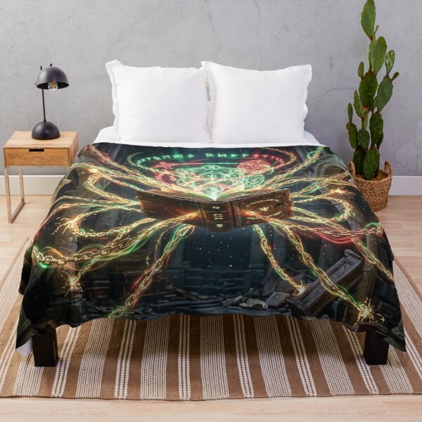 Item preview, Floating Magical Grimoire Cosmic Runic Holograms Fantasy Art designed and sold by TheRichGallery.