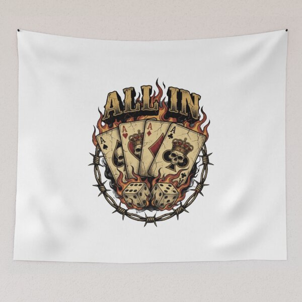 Item preview, All In Poker Flames designed and sold by WearTheVibe Store.