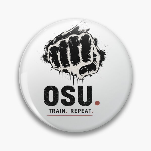 Item preview, OSU Train Repeat – Kyokushin Karate Fist | Martial Arts Brush Design designed and sold by AndrewYoko.