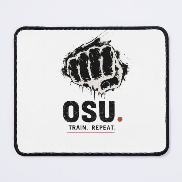 Item preview, OSU Train Repeat – Kyokushin Karate Fist | Martial Arts Brush Design designed and sold by AndrewYoko.