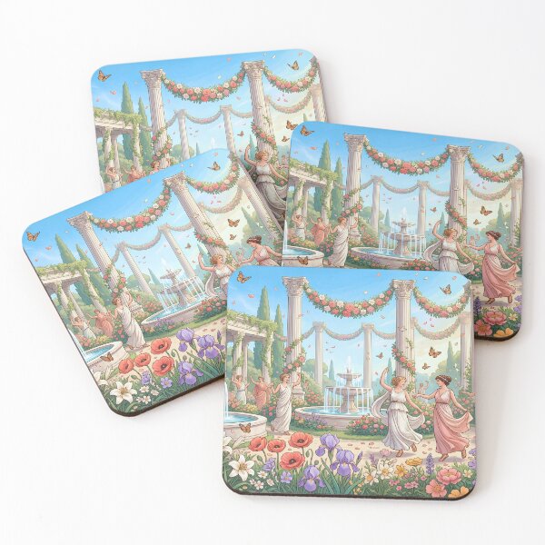 Item preview, Classical Roman Garden and Fountain Scenic Painting designed and sold by Koalangel.