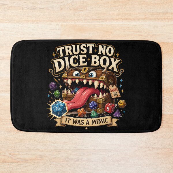 Item preview, Trust No Dice Box It Was A Mimic - Funny D&D Design designed and sold by BadhbhLoot.