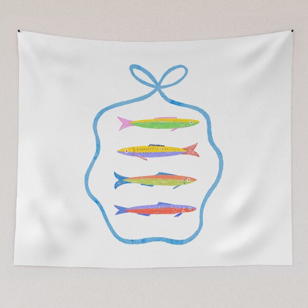 Item preview, Colorful Sardine Fish Coastal Sticker Art designed and sold by asudesign.