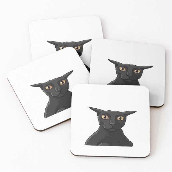 Item preview, Funny Staring Black Cat Meme Illustration designed and sold by Volandemor.